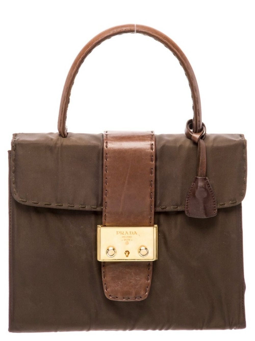Authentic Vintage Prada Tessuto Top Handle Handbag.